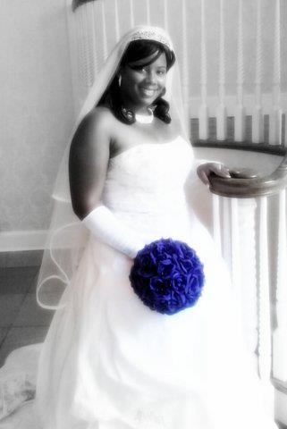 Navy Blue Silk Rose Hand Tie (3 Dozen Roses) - Bridal Wedding Bouquet