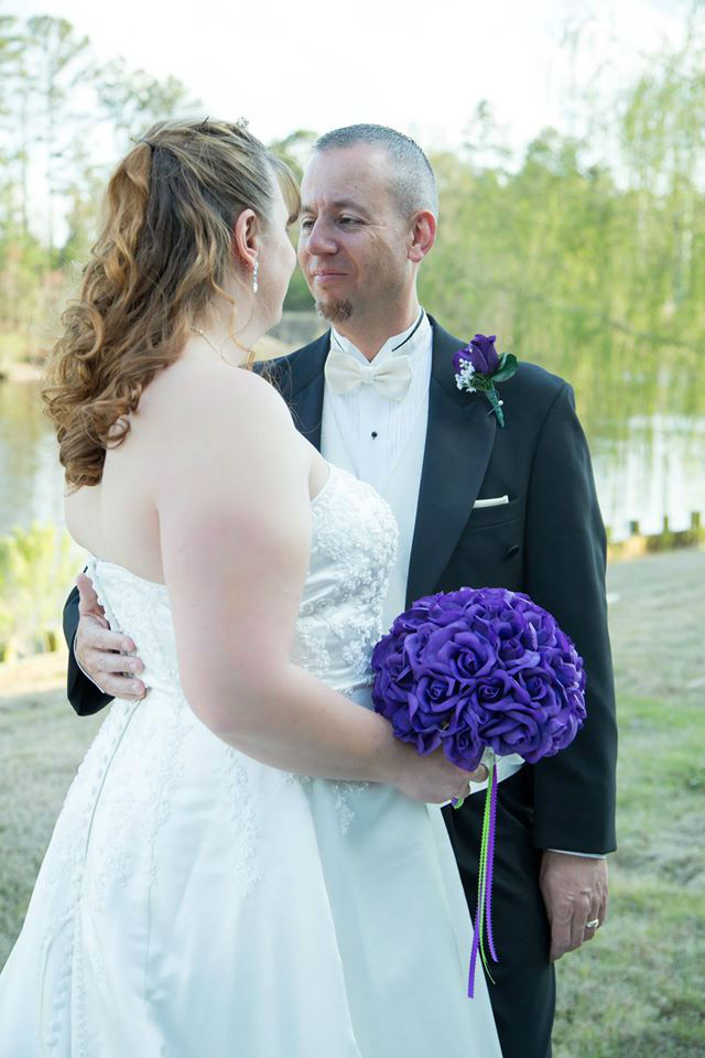 Purple Silk Rose Hand Tie (36 Roses) - Silk Bridal Wedding Bouquet
