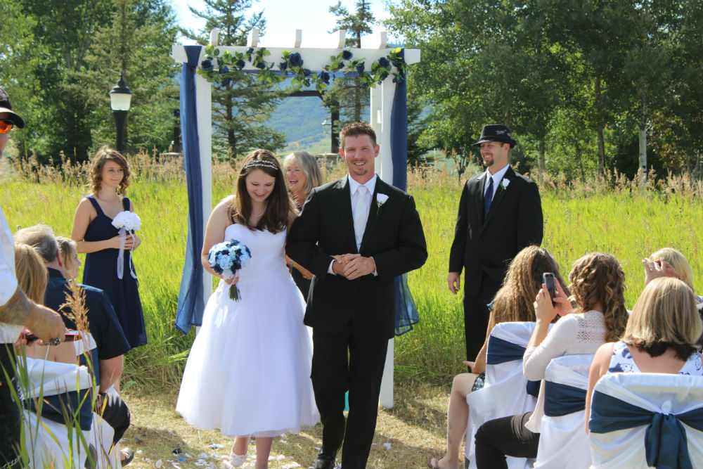 Hydrangea Rose Navy Light Beach Blue Hand Tie Large - Silk Bridal Wedding Bouquet