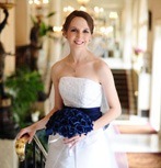 Navy Blue Silk Rose Hand Tie (3 Dozen Roses) - Bridal Wedding Bouquet