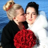 Red Silk Rose Hand Tie (3 Dozen Roses) - Bridal Wedding Bouquet