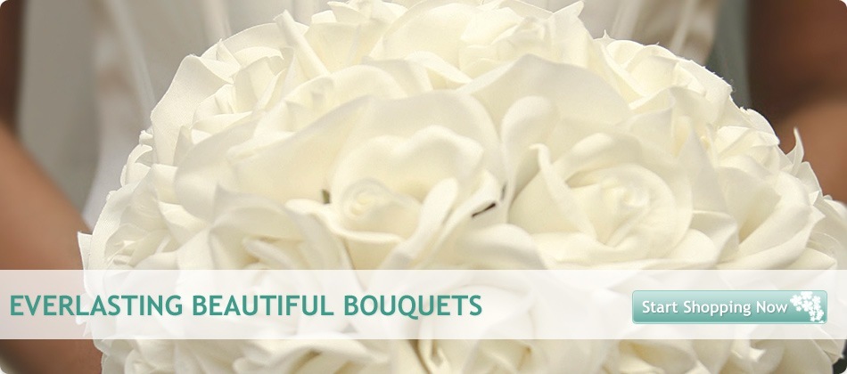 Ivory Silk Rose Hand Tie (3 Dozen Roses) - Bridal Wedding Bouquet