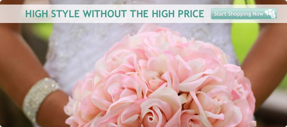 Pink Silk Rose Hand Tie (3 Dozen Roses) - Bridal Wedding Bouquet