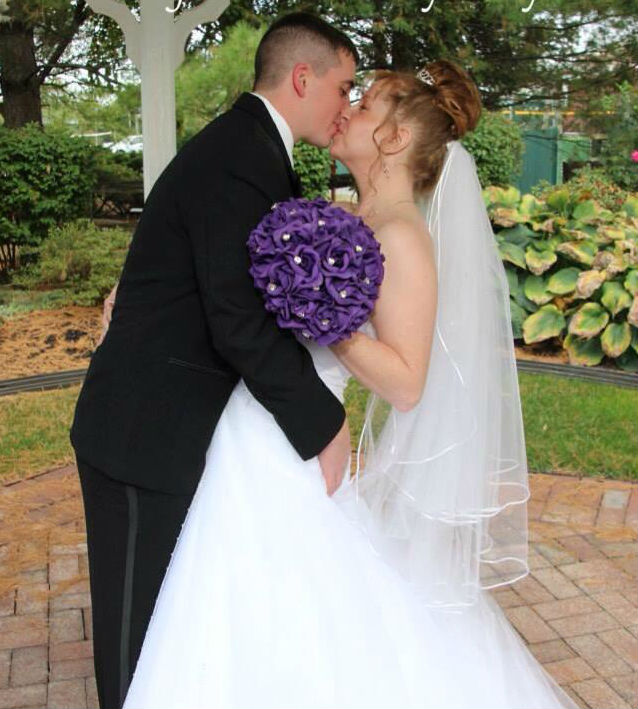 Purple Silk Bridal Wedding Bouquet
