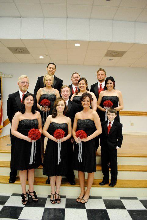 Red Silk Rose Toss Bouquet 