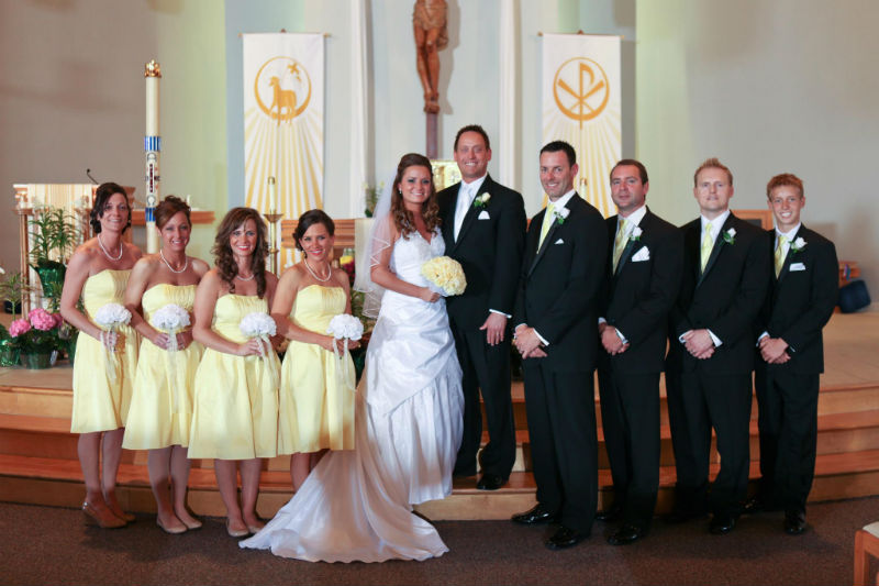 Yellow Silk Rose Hand Tie (3 Dozen Roses) - Bridal Wedding Bouquet