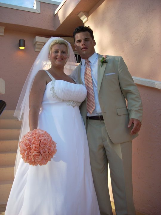 Peach Silk Rose Bridal Wedding Bouquet