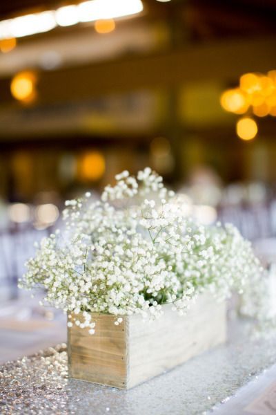 Babies Breath Centerpiece for long farm style tables