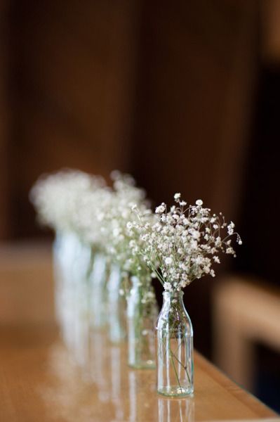 Babys Breath Centerpiece in bud vases