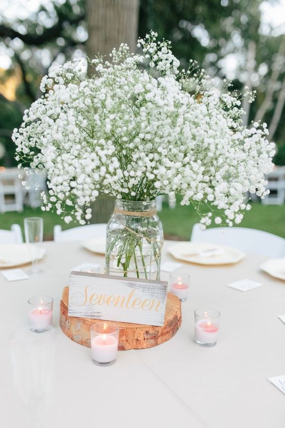 10 Beautiful Babys Breath Centerpiece Ideas for your Wedding 