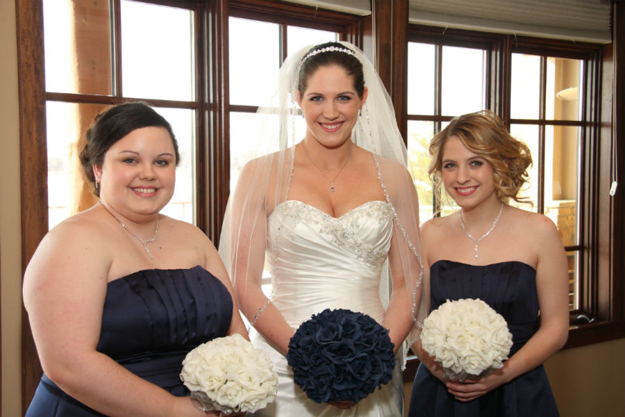 Navy Blue Silk Rose Hand Tie