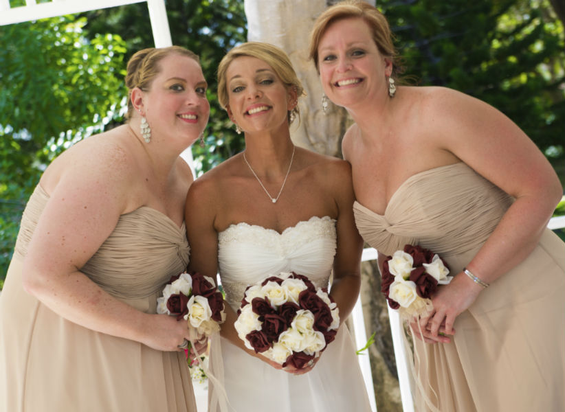 Burgundy and Ivory Bridal Wedding Bouquet