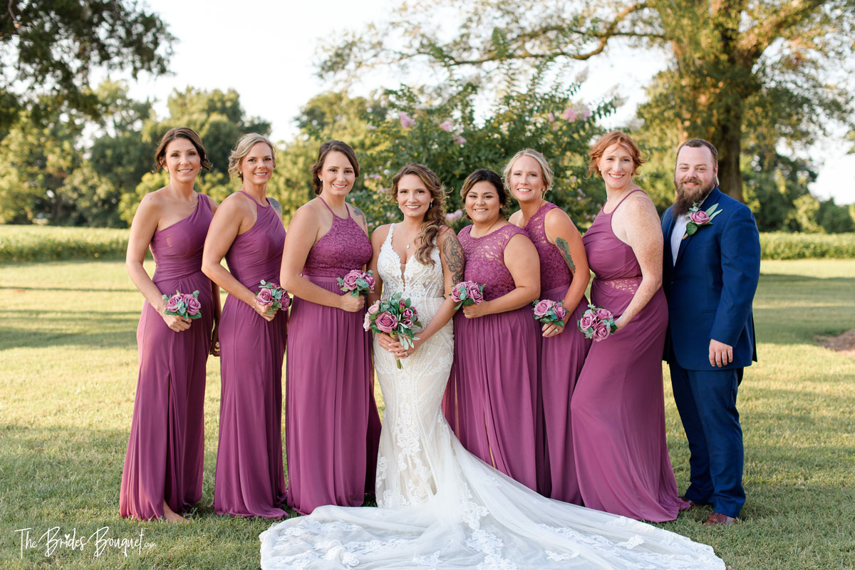 Dusty Mauve Fake Flower Wedding Bouquets