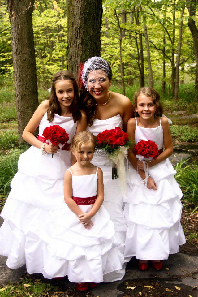 Red Silk Rose Toss Bouquet