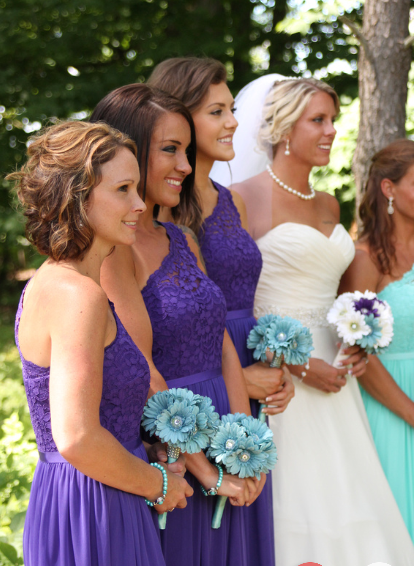 Tiffany Blue Daisy Bouquet - Bridal Wedding Bouquet